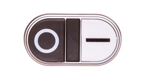 Przycisk sterowniczy 22mm podwójny biało/czarny z samopowrotem bez adaptera /I-0/ LPCB7224