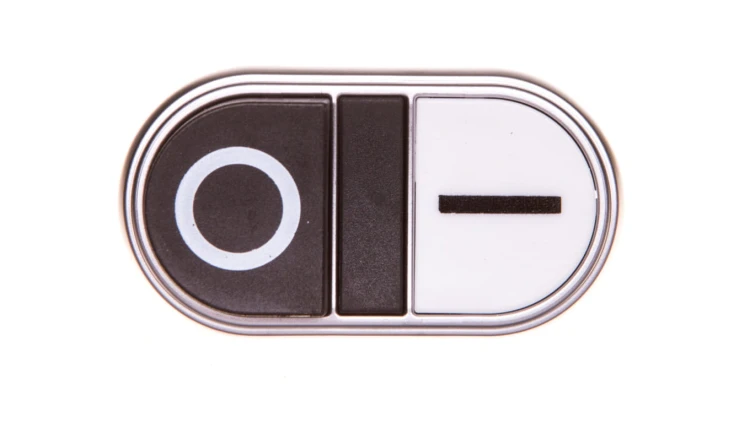 Przycisk sterowniczy 22mm podwójny biało/czarny z samopowrotem bez adaptera /I-0/ LPCB7224