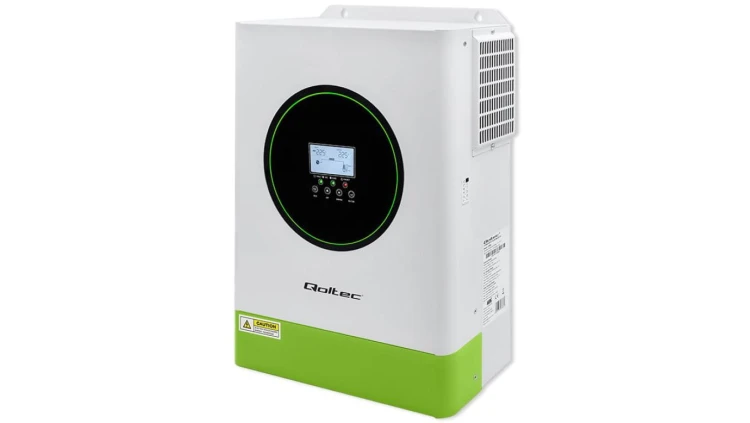 Qoltec Hybrydowy inwerter solarny Off-Grid 6200W 120A 48V MPPT BMS Sinus opcja Wi-Fi Power Factor 1.0
