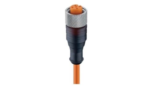 Kabel konfekcjonowany jednostronnie M12 5-pinowy złącze żeńskie proste z gwintem samoblokującym PVC pomarańczowy RKT 5-56/10 M