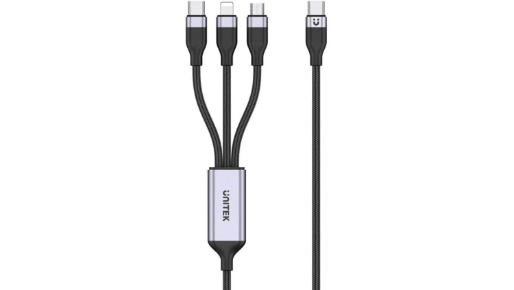 Unitek przewód ładujący USB 3 w 1 czarny
