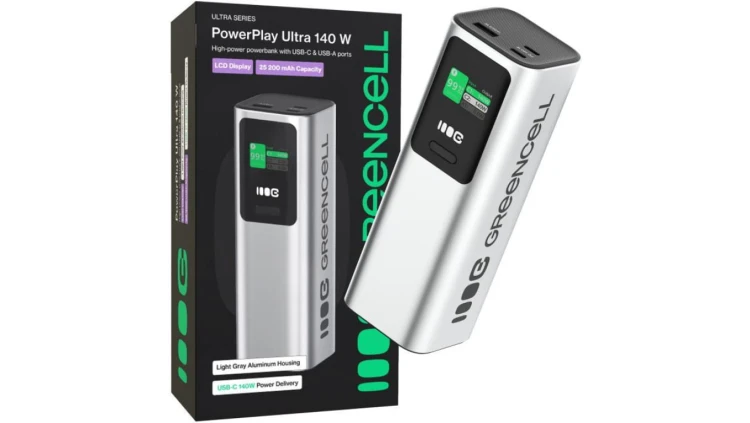 POWERBANK Greencell PowerPlay Ultra 25200mAh SZYBKIE ŁADOWANIE 140W 2x USB-C PD 1x USB-A