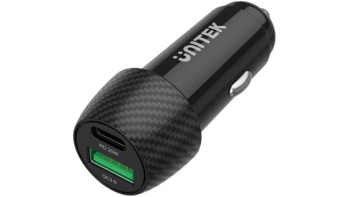Unitek Ładowarka samochodowa 38W USB-A USB-C QC3..0