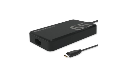 Qoltec Ładowarka sieciowa 65W GaN Super Fast SLIM PD 5-20V 3.25A USB-C 3.1 Laptop MacBook Smartfon + kabel