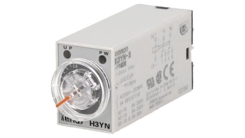 H3YN-2-24AC Przekaźnik czasowy 0,1s÷10min DPDT 250VAC/5A Uzas: 24VAC
