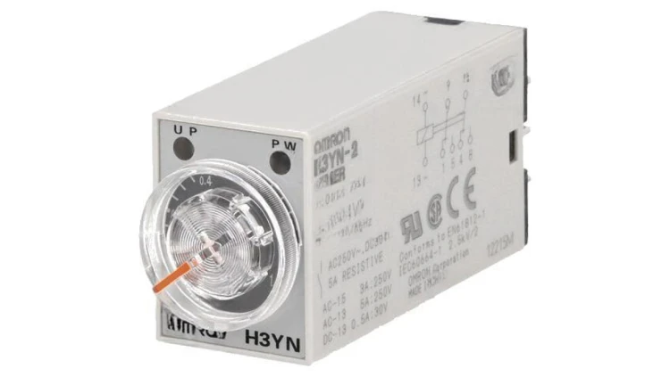 H3YN-2-24AC Przekaźnik czasowy 0,1s÷10min DPDT 250VAC/5A Uzas: 24VAC
