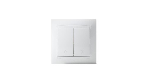 Łącznik schodowy podwójny LUNA, 10A-250V~, biały (9206-32)