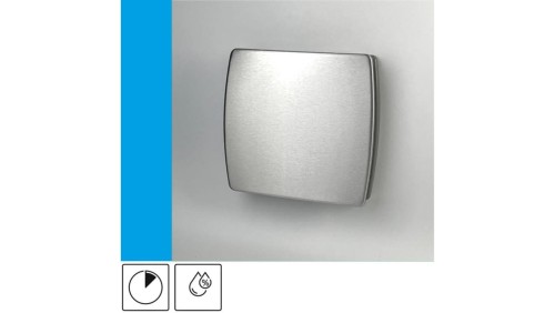 Wentylator domowy Eol F10HTINOX czujnik wilgotności z opóźnieniem czasowym, fi 100 mm, front stalowy