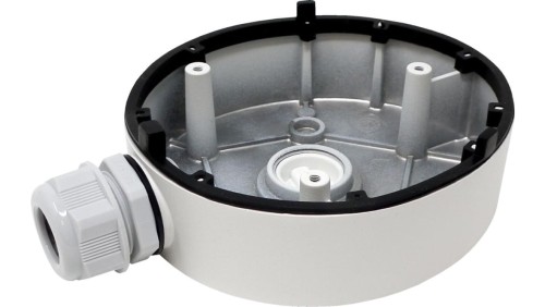 Puszka przyłączeniowa ze stopu aluminium. Wymiary: 110 mm × 144.3 mm × 48 mm. Waga: ok. 187 g.