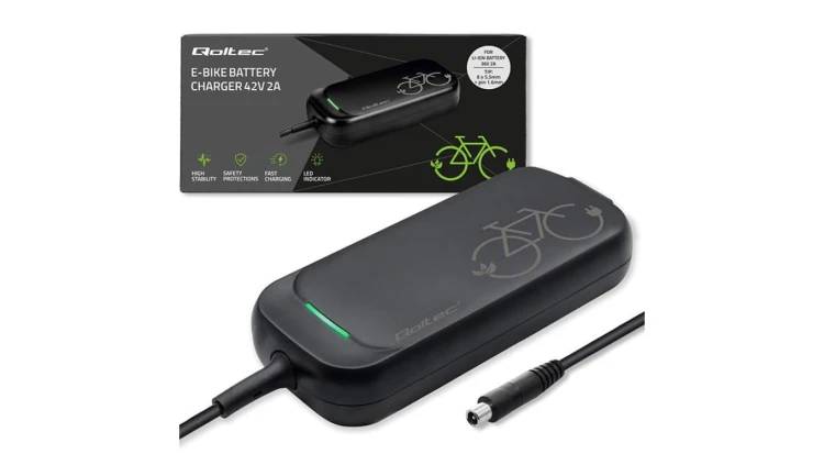 Qoltec Szybka Ładowarka do roweru skutera elektrycznego XIAOMI 36V 42V 2A 8.0*8.0mm+pin wodoodporna +kabel zasilający