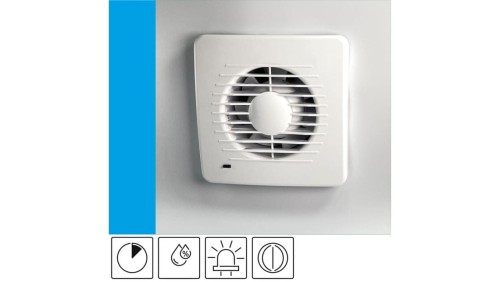 Wentylator domowy Aero DS100HT+ czujnik wilgoci z opóźnieniem czasowym, kontrolka LED, klapka zwrotna, fi 100 mm, kolor biały