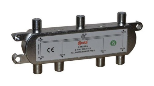 ROZGAŁĘŹNIK-SPLITER 5-2400 Mhz CORAB 6 DROŻNY Z PRZEJŚCIEM NAPIĘCIA