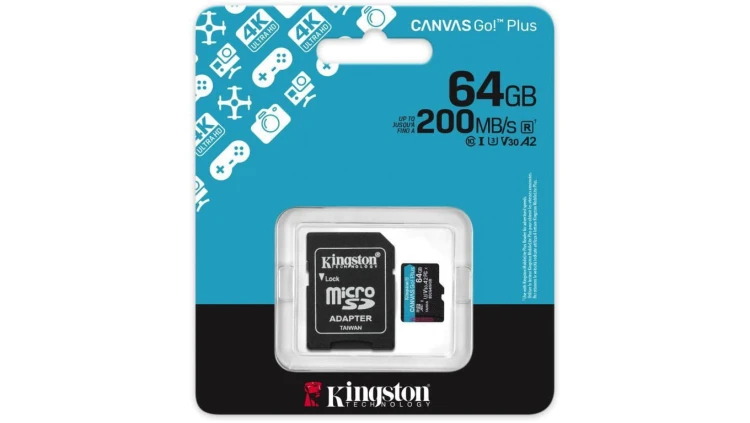 Karta pamięci microSD 64GB Kingston CanvasGo! Plus 200MB/s A2 U3 V30 + adapter