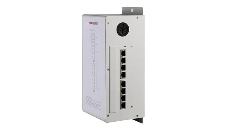 Switch, 8 portów x 100Mbps (6 portów POE, 2 interfejsy kaskadowe LAN), przeznaczony do stacji wew...