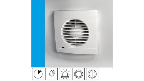 Wentylator domowy Aero RK100HT+ czujnik wilgoci i timer, kontrolka LED, klapka zwrotna, łożysko kulkowe, fi 100 mm, kolor biały