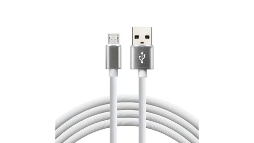 Kabel przewód silikonowy USB - micro USB everActive CBS-1MW 100cm z obsługą szybkiego ładowania do 2,4A biały