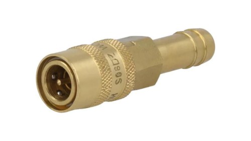 S06DZ-WO10 Szybkozłącze prosta,z zaworem max.10bar mosiądz D: 10mm