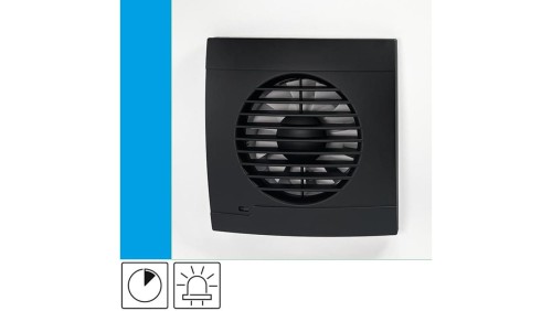 Wentylator domowy Vulkan RS100T Onyx wyłącznik czasowy, kontrolka LED, fi 100 mm, kolor czarny
