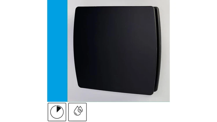 Wentylator domowy Eol F10HT Onyx czujnik wilgotności z opóźnieniem czasowym, fi 100 mm, kolor czarny