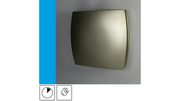 Wentylator domowy Eol F15HTGF czujnik wilgotności z opóźnieniem czasowym, fi 150 mm, kolor złoty