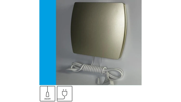 Wentylator domowy Eol F12GF przewód z wtyczką, fi 120 mm, kolor złoty