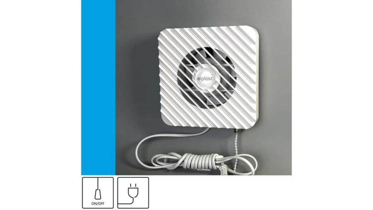 Wentylator domowy Zefir 100 przewód z wtyczką, fi 100 mm, kolor biały