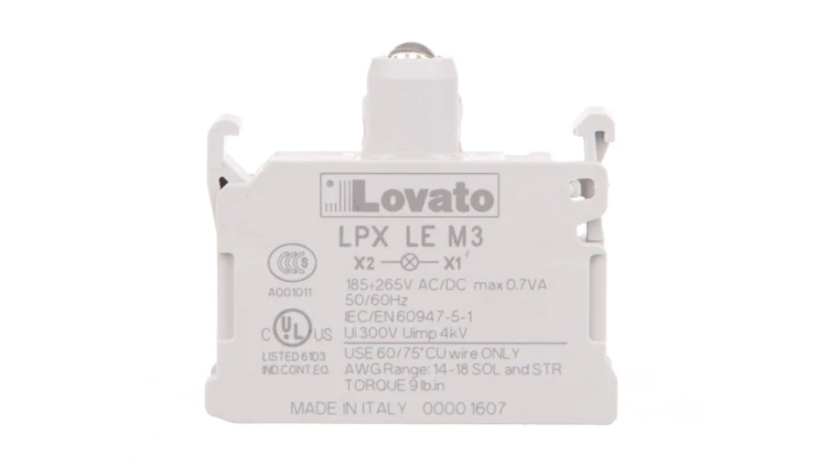 Oprawka z LED zielona 185-265V AC/DC LPXLEM3