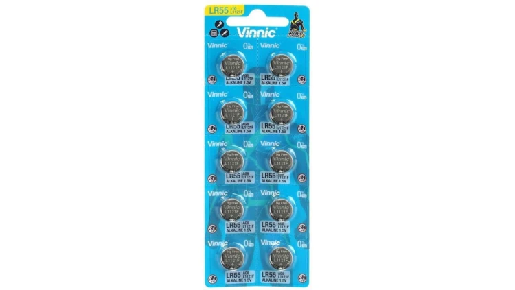 10 x bateria alkaliczna mini Vinnic G8 / AG8 / LR55 / LR1121 / LR1120