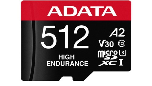 Adata Karta microSD High Endurance 512GB UHS1 U3 V30 A2 100/85MB/s + Adapter