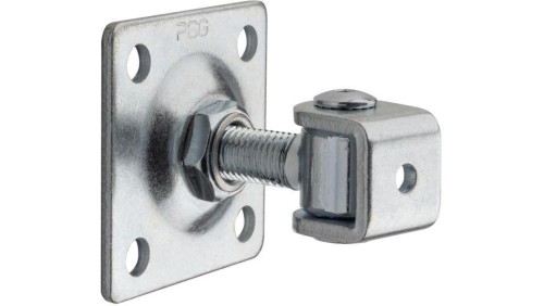 Zawias PSG 61.018.01 z szyldem 80x80x3mm - gwint M16 (regulowany, ucho ocynkowane)