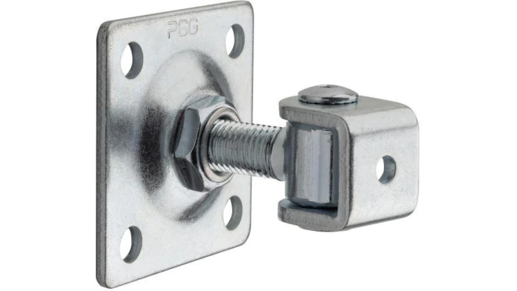 Zawias PSG 61.018.01 z szyldem 80x80x3mm - gwint M16 (regulowany, ucho ocynkowane)