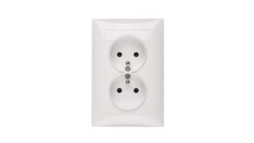 Gniazdo podwójne 2x2P+Z LUNA, 16A-250V~, białe
