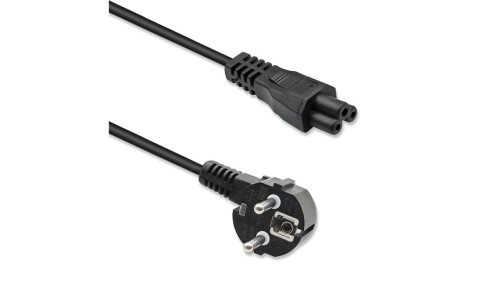 Qoltec Kabel zasilający kątowy SCHUKO IEC C5 Koniczynka 3x1.0mm² 1.5m