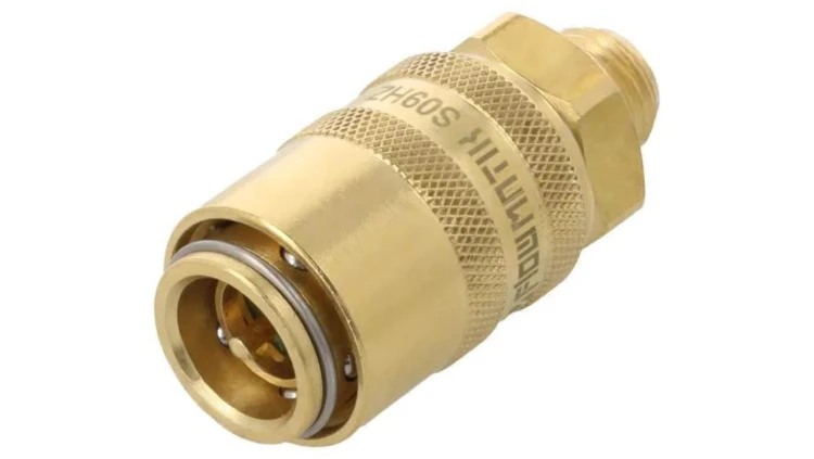 S09HZ-GZ14 Szybkozłącze prosta,z zaworem max.15bar mosiądz D1: 23mm