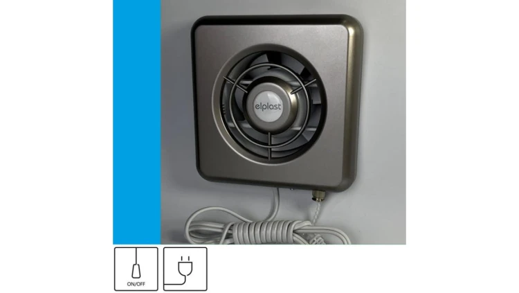 Wentylator domowy Classic 100GF przewód z wtyczką, fi 100 mm, kolor złoty