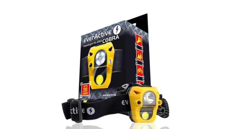 Latarka czołowa, czołówka diodowa everActive Cobra HL-250 2xLED SENSOR