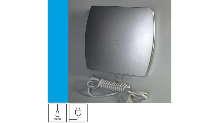 Wentylator domowy Eol F12SF przewód z wtyczką, fi 120 mm, kolor srebrny