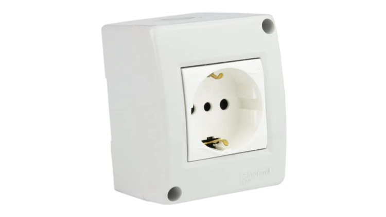 Gniazdo natynkowe szare IP40 M-L Schuko 1793