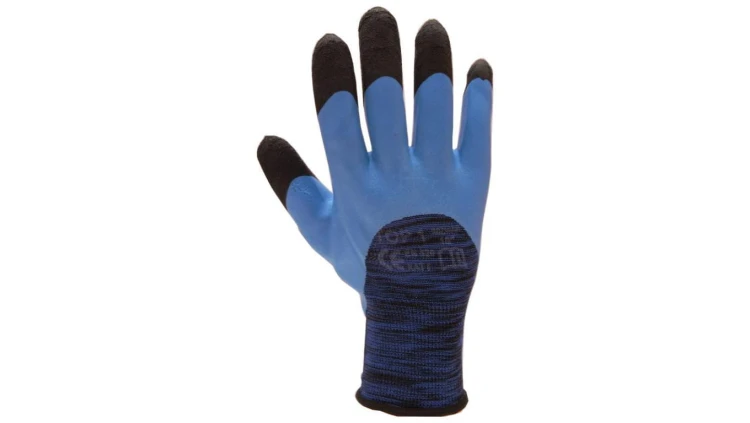 RĘKAWICE OCHRONNE, SPIENIONY LATEX SUPER TECH BLUE FIX R.10