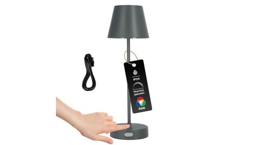 Lampka stołowa NELI 2,7W LED szara, z akumulatorem 2200mAh, IP54, RGB, 200lm, 33cm, EDO777720 EDO Solutions