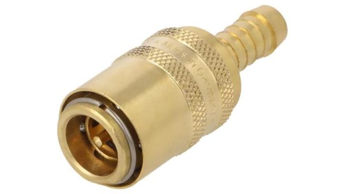 S09HZ-WO10 Szybkozłącze prosta,z zaworem max.15bar mosiądz D: 10mm
