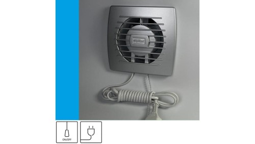 Wentylator domowy Eol 100SF przewód z wtyczką, fi 100 mm, kolor srebrny