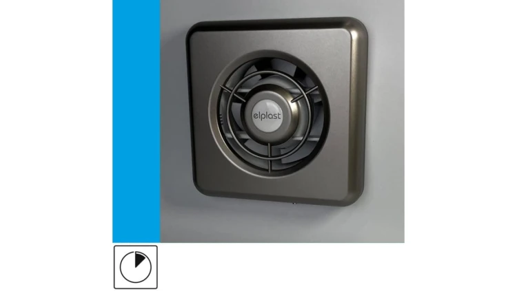 Wentylator domowy Classic 100TSF wyłącznik czasowy, fi 100 mm, kolor srebrny