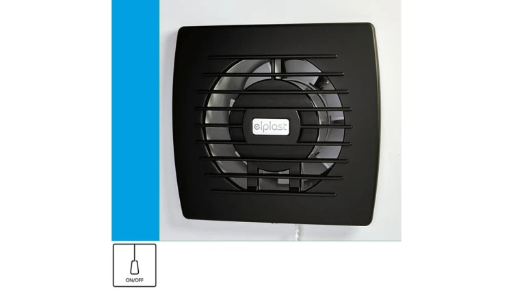 Wentylator domowy Eol 100P Onyx przełącznik pociągany, fi 100 mm, kolor czarny