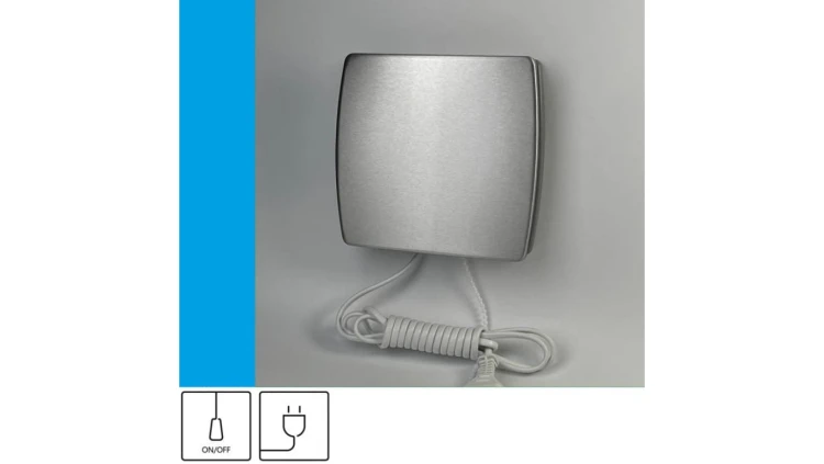 Wentylator domowy Eol F10INOX przewód z wtyczką, fi 100 mm, front stalowy