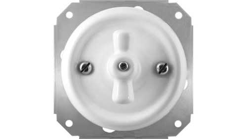 Łącznik podwójny obrotowy Retro ceramic bez ramki, 10A-250V~, biały