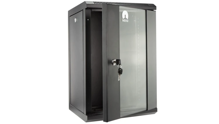 Szafa wisząca RACK 10 cali 9U 300mm czarna NEKU TS