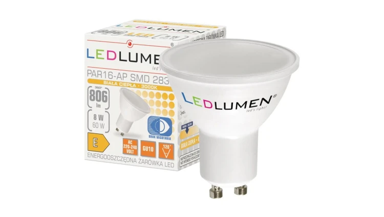 Żarówka LED PAR16-AP GU10 8W 2835 LED WW