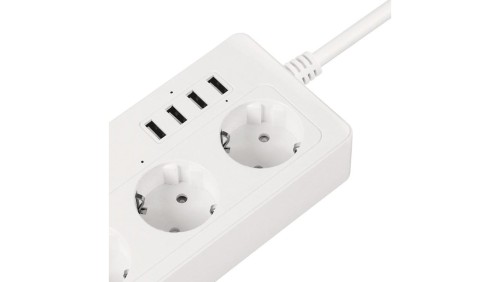 Listwa sieciowa KrugeriMatz 4 gniazda typu niemieckiego i 4xUSB 2100 mA Connect P6 Tuya