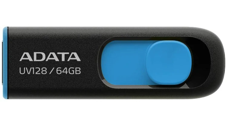 Adata Pendrive UV128 64GB USB 3.2 Gen1 czarno - niebieski